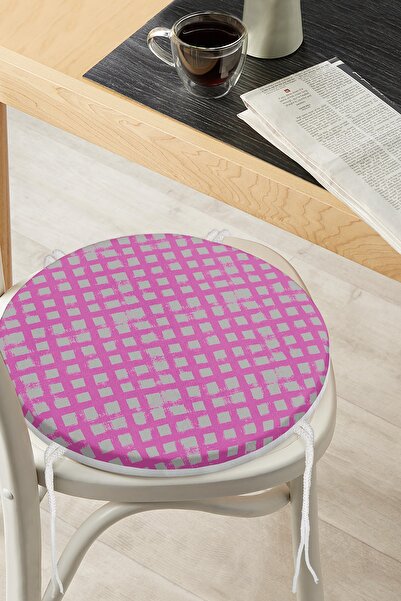 Realhomes Геометричний колаж з квадратним візерунком і круглим застібкою-блис...