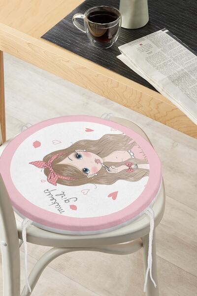 Realhomes Fashion Girl, pernă de scaun modernă rotundă cu fermoar, imprimată digital