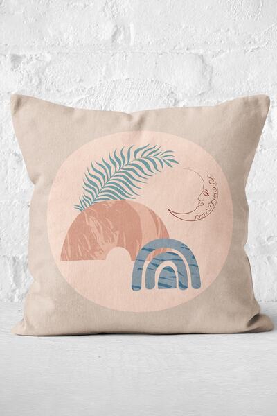 Nish & Royal Geometric Patterned Digital Printed Modern Pillow Throw Pillow C...