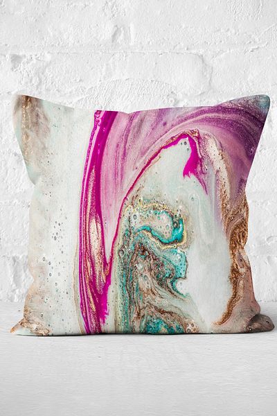 Nish & Royal Watercolor Patterned Special Design Digital Printed Modern Pillow Case
