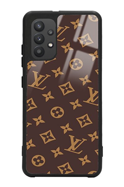 Spoyi Samsung A32 Kahverengi Lv Tasarımlı Glossy Telefon Kılıfı