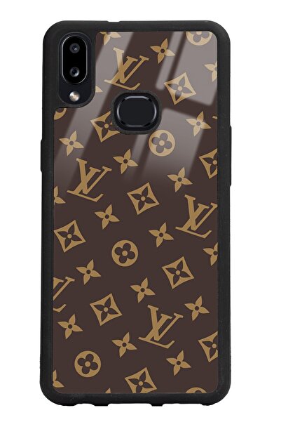 Spoyi Samsung A10s Kahverengi Lv Tasarımlı Glossy Telefon Kılıfı