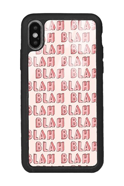 Spoyi Iphone Xs Max Blah Blah Tasarımlı Glossy Telefon Kılıfı