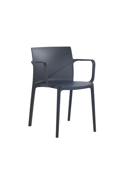 Papatya Evo Plastik Koltuk Gri - Bahçe Balkon Mutfak Sandalyesi