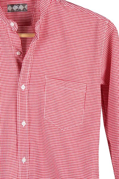 Terapi Men Men's Plaid Collar Long Sleeve Shirt 21y-4300597-1 Red