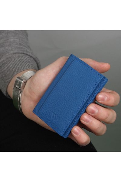My Valice Unisex Genuine Leather Wallet And Card Holder 1818 Saks Blue