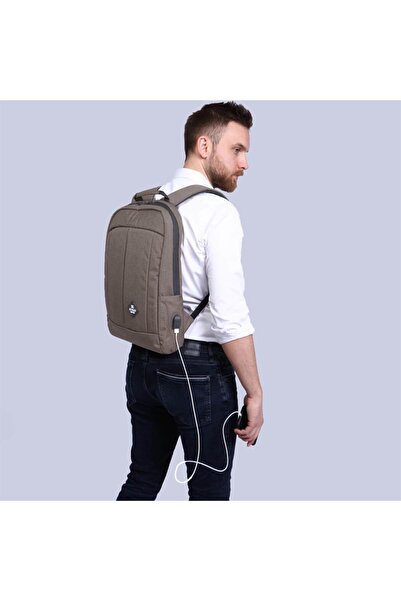 My Valice Smart Bag Galaxy Usb Şarj Girişli Notebook Laptop Sırt Çantası Kahv...