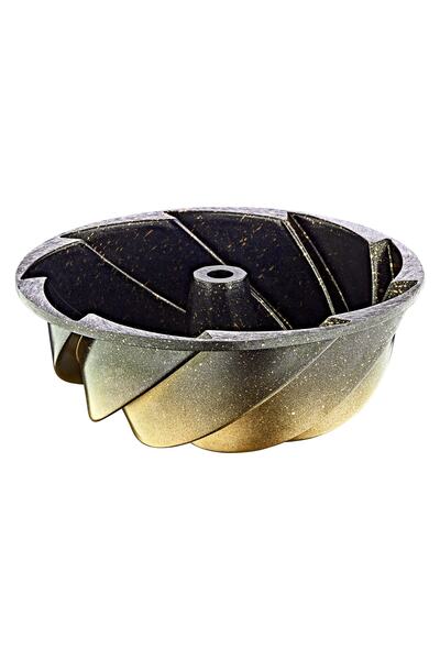 OMS Döküm 26cm Damla Gülü Kek Kalıbı Gold