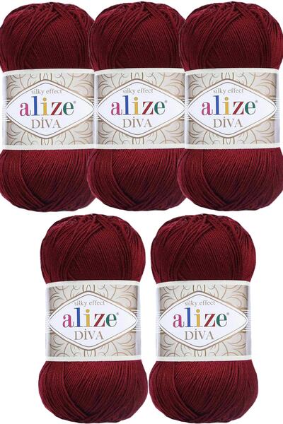 Alize Diva Parlak Merserize Yazlık Baharlık Örgü Ipi No:57 (5 Adet)