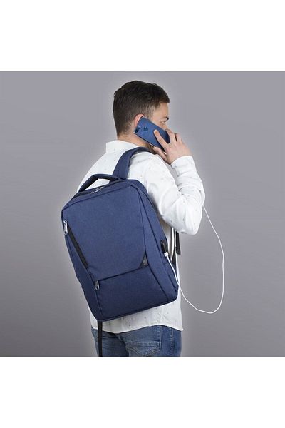 My Valice Smart Bag Active Slim Notebook Laptop Backpack with USB Charging Port Navy Blue