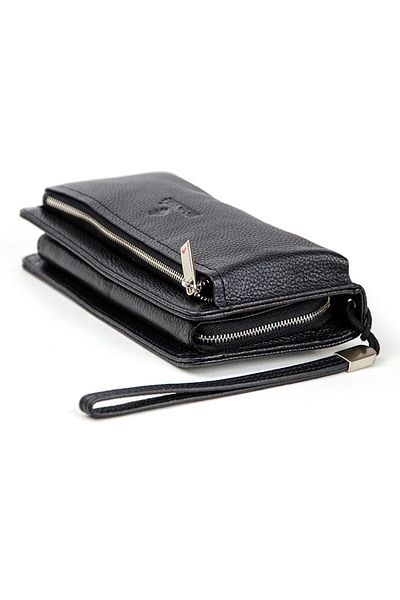 Eminsa Men's Black Leather Clutch Handbag