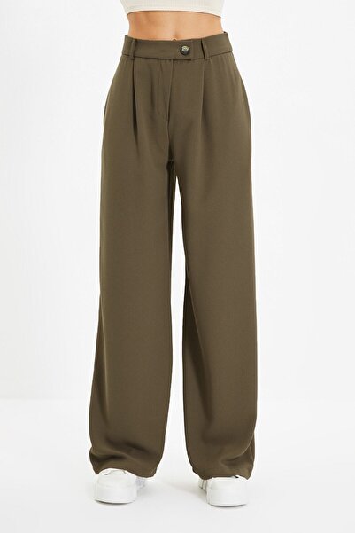 Trendyol Collection Pants - Khaki - Wide leg