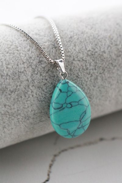 07-ENTREPRENEUR Mens Beaded Necklace, Handmade White Turquoise Crystal