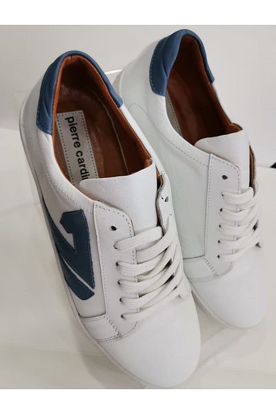 Pierre Cardin Ανδρικά δερμάτινα παπούτσια casual 136009 Ice Blue