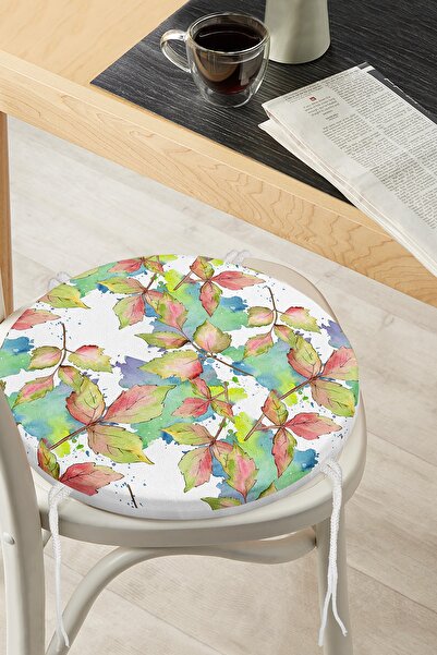 Realhomes Сучасна кругла подушка для стільця з цифровим принтом у вигляді кол...