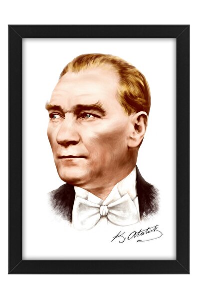 yhfoto Portretul lui Mustafa Kemal Atatürk - Unirea cu cadru 30x40