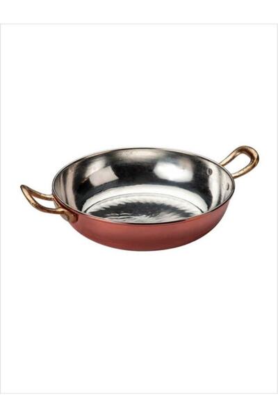 M3DECORİUM Teflon Üzeri Kalaylı Kalın Prinç Kulplu 20 Cm En Kaliteli Sağlam B...