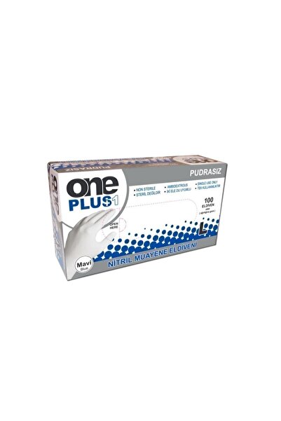 Oneplus قفازات فحص ون بلس زرقاء خالية من البودرة L