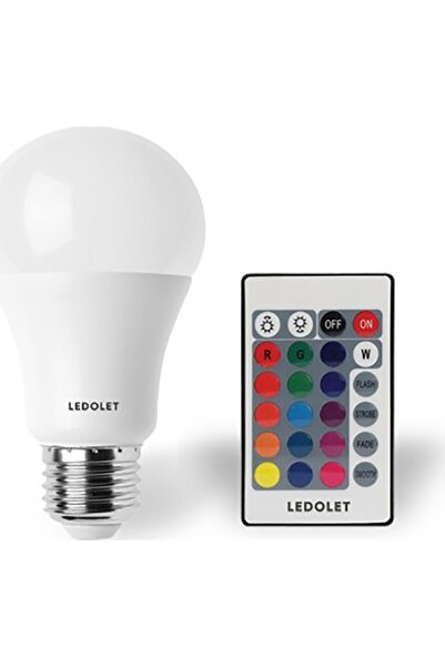 Genel Markalar Ledolet Rgb Led Ampul 9 W E27 Duy Dımmerlı Uzaktan Kumandalı
