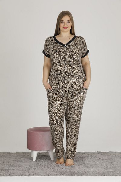 Lady Lingerie Σετ πιτζάμες με Leopard Pattern Plus Size