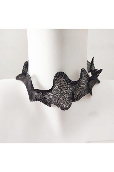 Maviaybilisim Siyah Titanyum Örgü Kolye Ipi Bijuteri Kolye