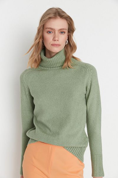 Trendyol Collection Pulover din tricotaje de bază cu textura moale mentă TWOAW21KZ1343