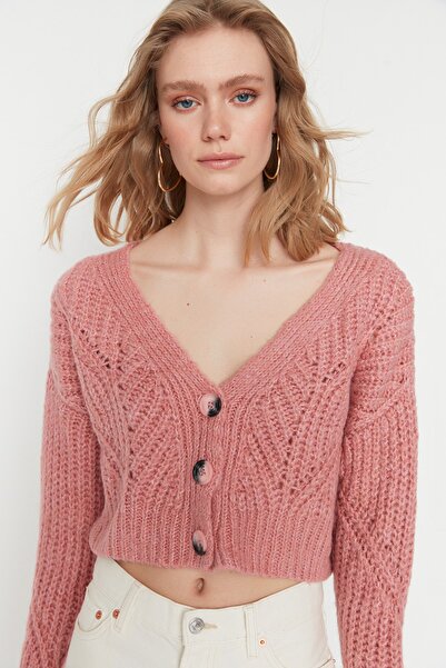 Trendyol Collection Puha textúrájú púderes kötöttáru kardigán - TWOAW21HI0017