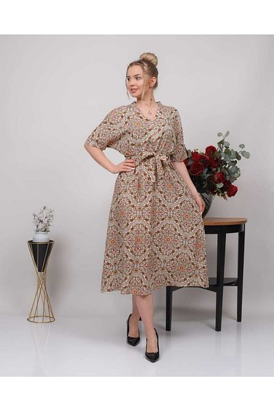 CİXAPLE Rochie din viscoza cu decolteu in V