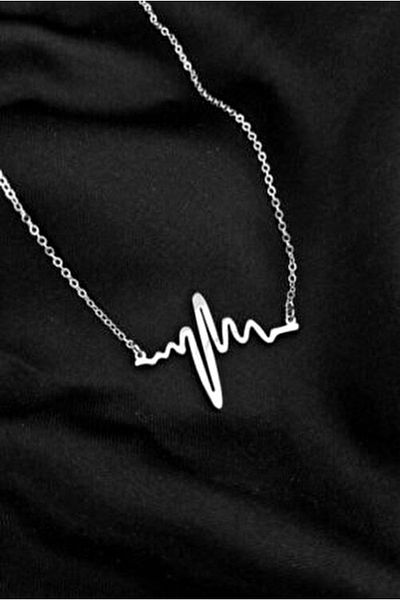 Köstebek Heartbeat Necklace Cardiogram Necklace Electrocardiogram Necklace Heart Rhythm Necklace
