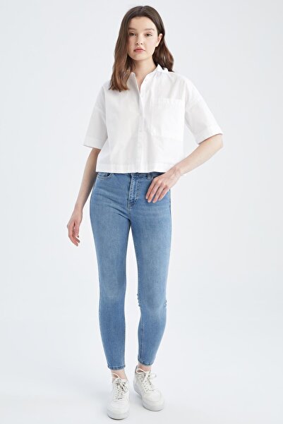 DeFacto Rebeca Skinny Fit Normal Waist Washed Jean Trousers