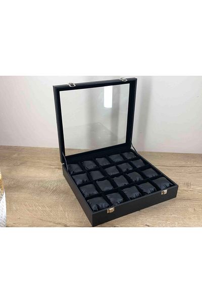 Kelepir Fırsatlar Organize-Termination Watch Box Black Leather Coated Special for Ladies That Can Receive 20 Wristwatches