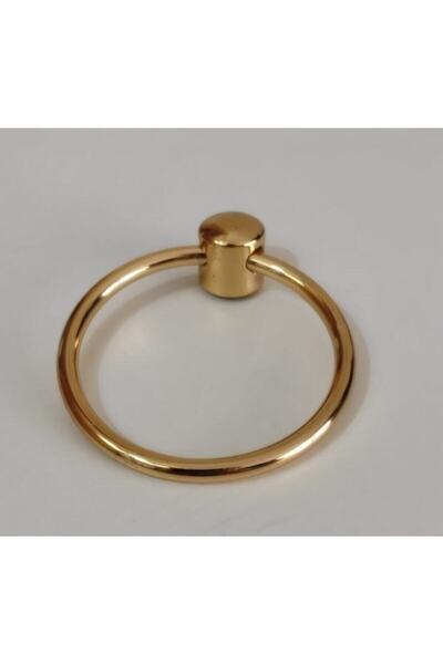 Karatra Halka Sarkaç Kulp Metal Parlak Altın Çap 6cm Çekmece Dolap Kulbu