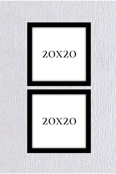 AS TİCARET 2 Pieces 20x20 Decorative Photo Frame with PVC Glass