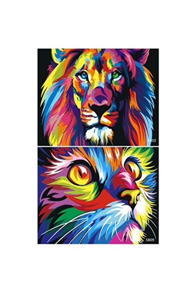 PlusHobby Plus Hobby Sb0309 - Ikili Adet Sayılarla Boyama Seti Kedi Ve Aslan ...