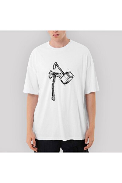 Z zepplin Tricou alb supradimensionat Thor Hummers