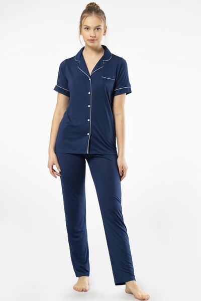 TÜREN Shirt Collar Pajama Set