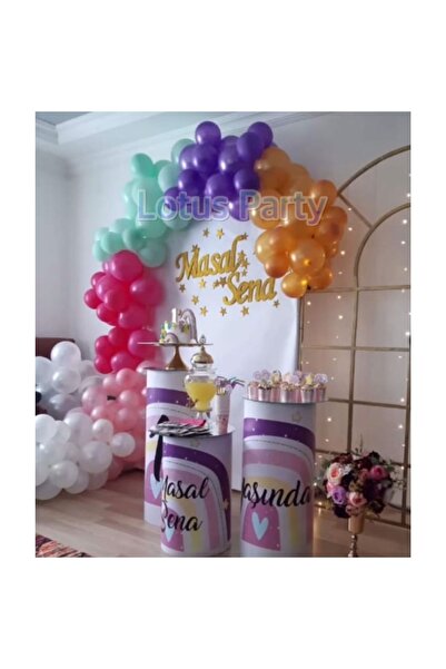 LOTUS PARTY 100 Pieces - Balloon Chain Set - (gold - Purple - Mint Green - Fu...
