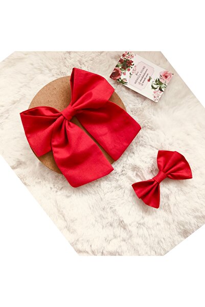 MİNELLASTORE Annekız Kırmızı Fiyonk Toka Ve Çocuk Toka Klipsli