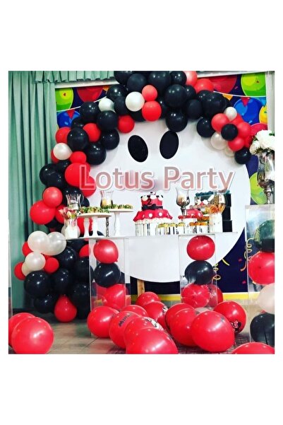 LOTUS PARTY 100 Pieces - Mickey Mouse Themed Balloon Chain Set - ( Black - Re...