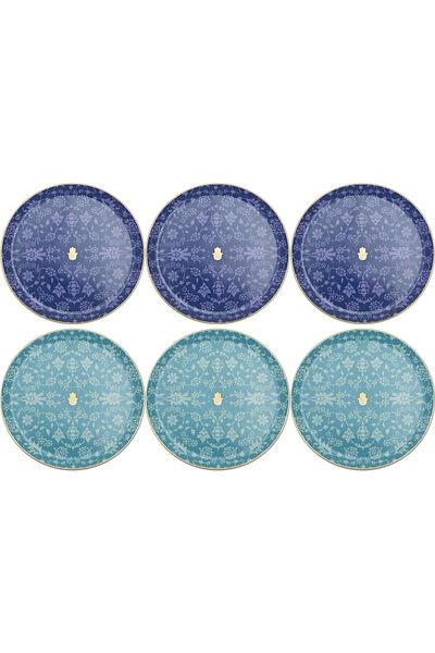 Porland Glamorous Dark Blue Turquoise Serving Plate 24cm 6 Pieces