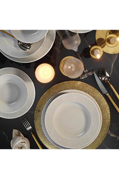 Kütahya Porselen Porselen Leonberg 24 Parça Yemek Setı Nanodekor