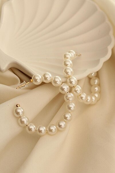 Lilly İncili Halka Küpe