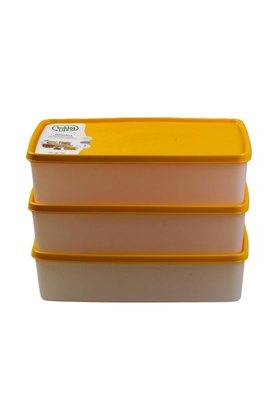 HOBBY LİFE Alaska Nofrost Storage Container 2 Liters 3 Pieces Orange