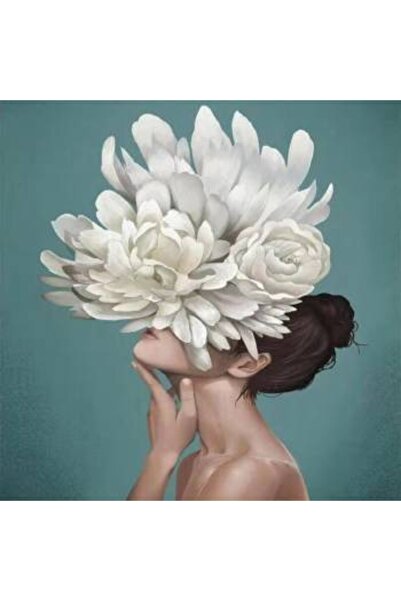 Genel Markalar Sayılarla Boyama Seti Çerçeveli Kasnaklı Gül Kadın 8  40 x 50 cm