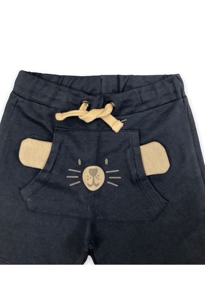 Pink Hippo Kids Set de pantaloni scurți detaliați cu ursuleț de pluș de sus și de jos