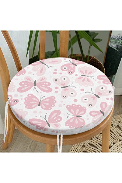 Realhomes Кольоровий цифровий принт з мотивом метеликів на сучасній круглій п...