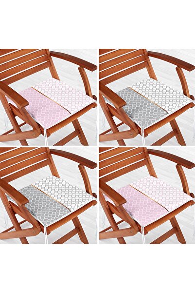 Realhomes Набір з 4 рожево-сірих спеціальних дизайнерських стільцевих подушок...