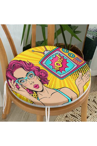 Realhomes Поп-арт Wow з малюнком, спеціальний дизайн, кругла подушка для стіл...