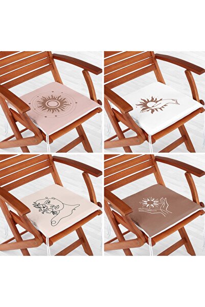 Realhomes Set de 4 perne de scaun moderne cu fermoar cu desen onedraw pe pode...