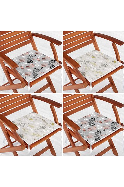 Realhomes Set de perne pentru scaune moderne, colorate, cu fermoar, 4 piese, cu model de frunze pe podea